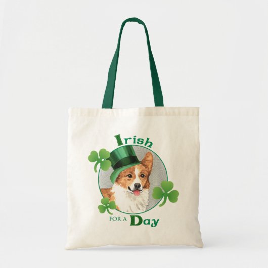 St. Patrick's Day Pembroke Welsh Corgi トートバッグ (正面)