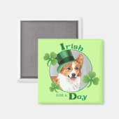 St. Patrick's Day Pembroke Welsh Corgi マグネット (正面/裏面)