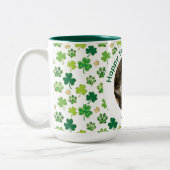 St. Patrick's Day Personalized Cat Mom Photo Mug ツートーンマグカップ (左)