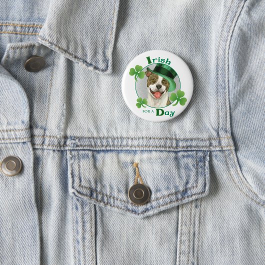 St. Patrick's Day Pit Bull 缶バッジ (インサイチュ)