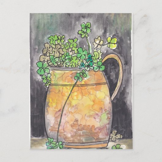 St. Patrick's Day Postcards with Shamrocks  シーズンポストカード (正面)