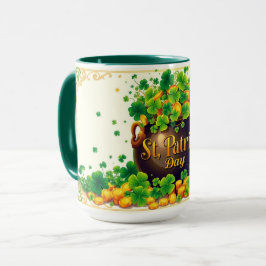 St. Patrick's Day Pot of Gold and Shamrock マグカップ
