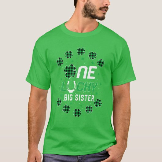 St Patricks Day Prek Kinder One Lucky Big Sister Tシャツ (正面)
