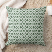 St. Patrick's Day Preppy Green Shamrock Lattice クッション (ブランケット)