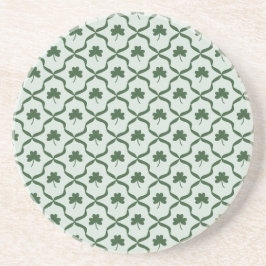 St. Patrick's Day Preppy Shamrock Clover Lattice  コースター