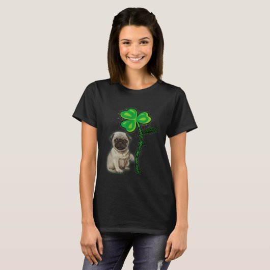 St Patricks Day Pug My Lucky Charm Tシャツ (正面フル)