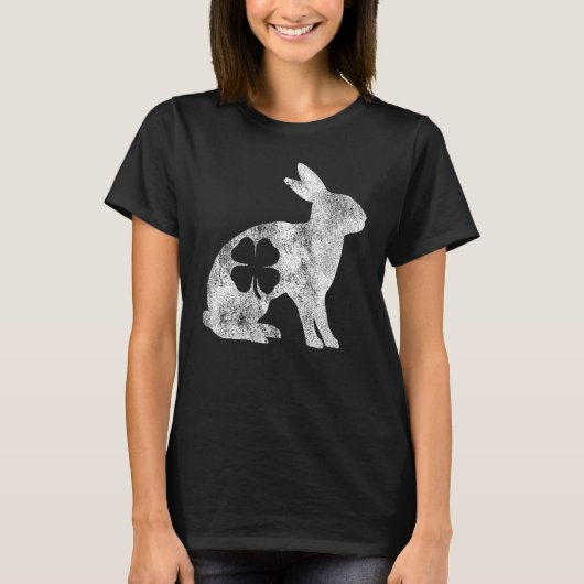 St Patrick's Day Rabbit Bunny Irish Green Shamrock Tシャツ (正面)