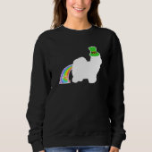 St Patrick's Day Rainbow Dog Coton de Tulear スウェットシャツ (正面)