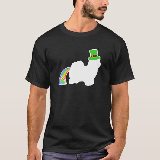 St Patrick's Day Rainbow Dog Coton de Tulear Tシャツ (正面)