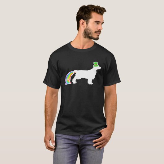 St. Patrick's Day Rainbow Dog Field Spaniel Tシャツ (正面フル)