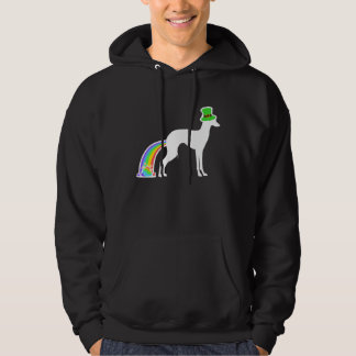 St Patrick's Day Rainbow Dog  Italian Greyhound パーカ