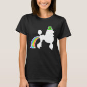 St Patrick's Day Rainbow Dog  Poodle Tシャツ (正面)