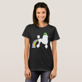St Patrick's Day Rainbow Dog  Poodle Tシャツ (正面フル)
