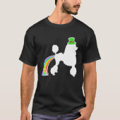 St Patrick's Day Rainbow Dog  Poodle Tシャツ (正面)