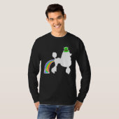 St Patrick's Day Rainbow Dog  Poodle Tシャツ (正面フル)