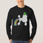 St Patrick's Day Rainbow Dog  Poodle Tシャツ (正面)