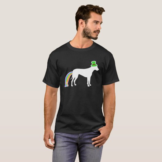 St Patrick's Day Rainbow Dog  Rhodesian Ridgeback Tシャツ (正面フル)