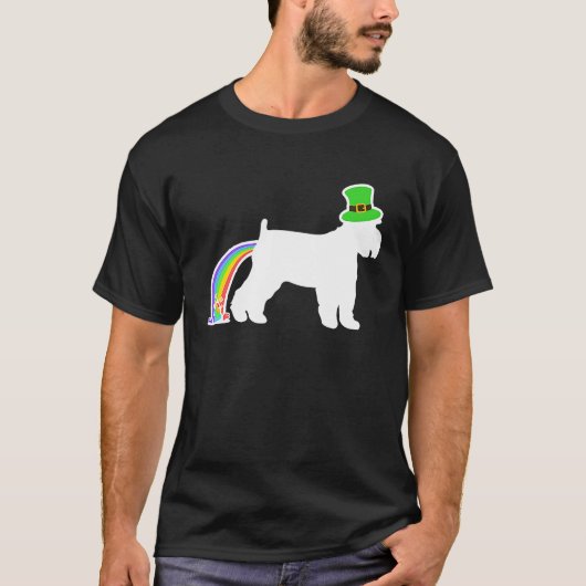 St Patrick's Day Rainbow Dog  Schnauzer Tシャツ (正面)