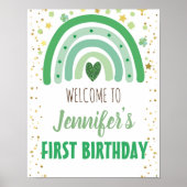 St Patrick's Day Rainbow Party Welcome Sign ポスター (正面)