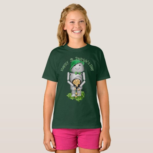 St Patrick's Day Robo-x9 With Pot of Gold Tシャツ (正面フル)