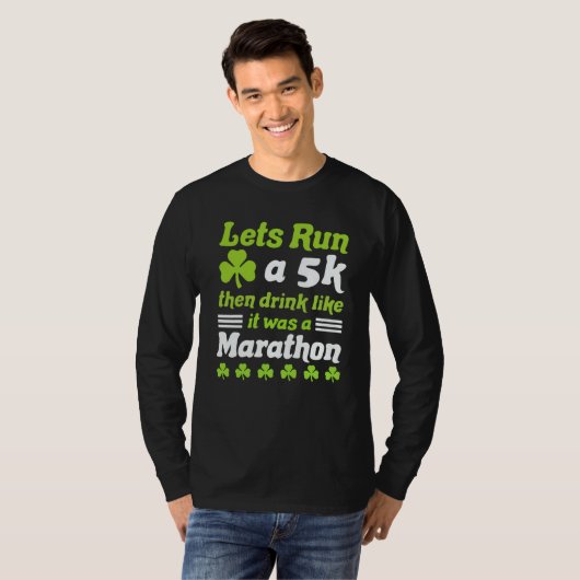 st patricks day running let's run 5k st patricks d tシャツ (正面フル)