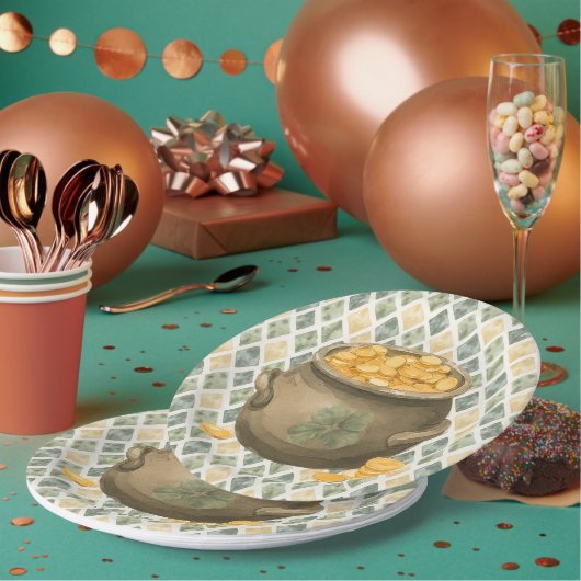 St Patrick's Day Rustic Pot of Gold ペーパープレート (複数)