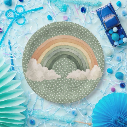  St Patrick's Day Rustic Rainbow ペーパープレート (パーティー)