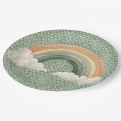 St Patrick's Day Rustic Rainbow ペーパープレート (アングル)