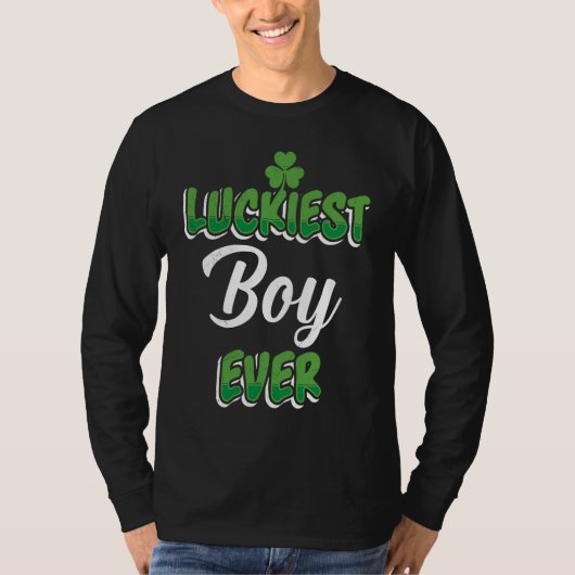 St Patrick's Day saying Luckiest Boy ever Tシャツ (正面)