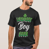St Patrick's Day saying Luckiest Boy ever Tシャツ (正面)