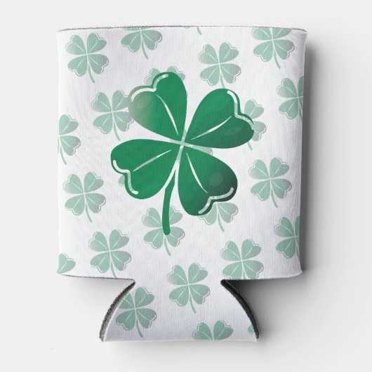 St Patricks Day Scramble Lucky Four Leaf Clover 缶クーラー (正面)