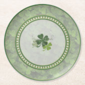 St. Patrick's Day Shamrock ラウンドペーパーコースター (正面)