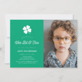 St. Patrick's Day Shamrock Green Photo Birthday 招待状 (正面)