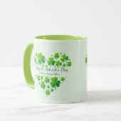 St. Patrick's Day Shamrock Heart Family Keepsake マグカップ (正面左)