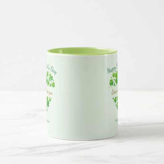 St. Patrick's Day Shamrock Keepsake I Best of Luck マグカップ (中央)