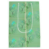 St Patrick's Day Shamrock Misty Green ミディアムペーパーバッグ (裏面)