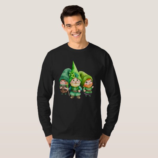 St Patricks Day Shamrock Shirt Three Gnomes St Pat Tシャツ (正面フル)