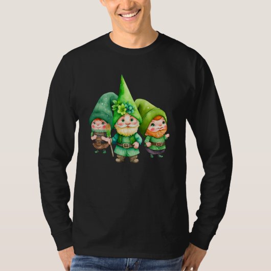 St Patricks Day Shamrock Shirt Three Gnomes St Pat Tシャツ (正面)