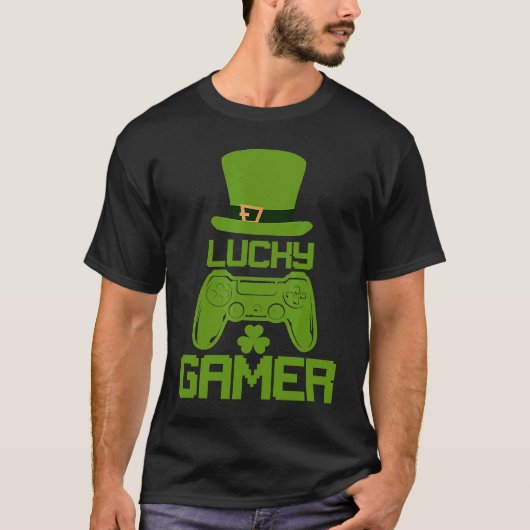 St Patricks Day Shamrock  St Patrick Lucky Gamer Tシャツ (正面)
