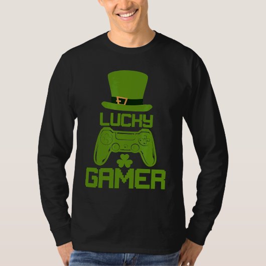 St Patricks Day Shamrock  St Patrick Lucky Gamer Tシャツ (正面)