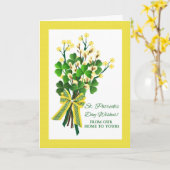 St. Patrick's Day shamrocks わが家からあなたの家へ カード (黄色い花)