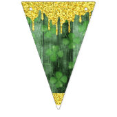 St. Patrick's Day Shamrocks Glitter Gold Drips バンティングフラッグ (第2の旗)