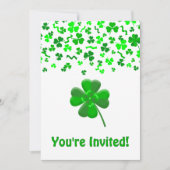 St Patrick's Day Shamrocks Personalized Flat 招待状 (正面)
