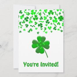 St Patrick's Day Shamrocks Personalized Flat 招待状