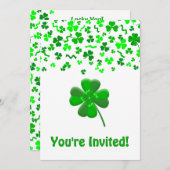 St Patrick's Day Shamrocks Personalized Flat 招待状 (正面/裏面)