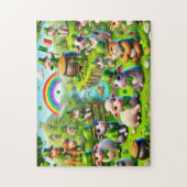 St Patrick's Day, Sheep Cows Cats, Leprechaun ジグソーパズル (縦)