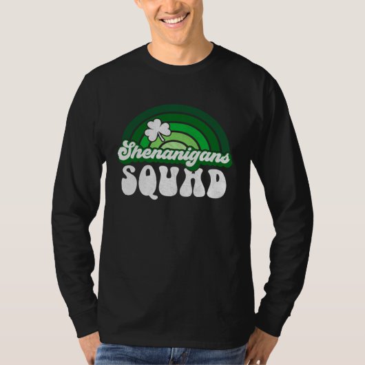 St Patricks Day Shenanigans Squad Groovy Style Iri Tシャツ (正面)