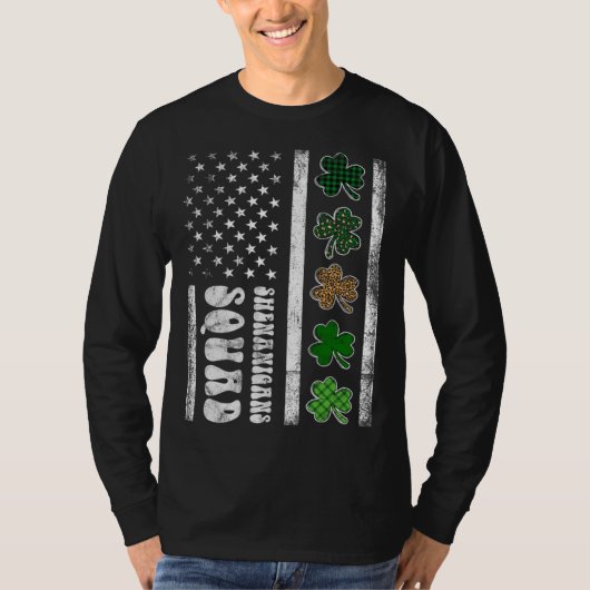 St Patricks Day Shenanigans Squad US flag American Tシャツ (正面)