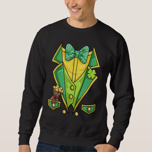 St Patricks Day Shirt Irish Tuxedo Childs Leprecha スウェットシャツ (正面)