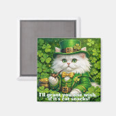 St. Patrick's Day Silly Cat Leprechaun Magnet マグネット (正面/裏面)